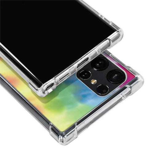 Liquid Blue Tie Dye Peace & Love Galaxy S22 Ultra Clear Case