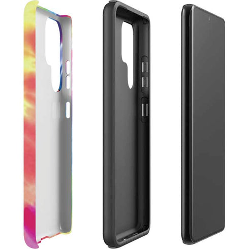 Liquid Blue Tie Dye Peace & Love Galaxy S22 Ultra Pro Case