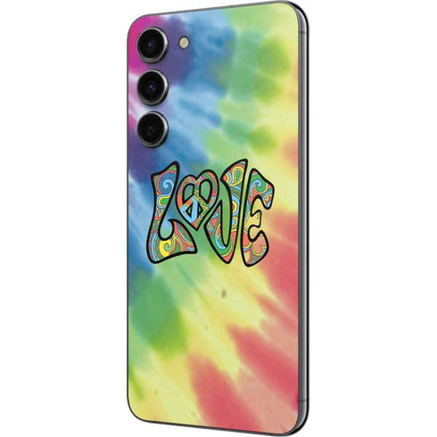 Liquid Blue Tie Dye Peace & Love Galaxy S23 Plus Skin