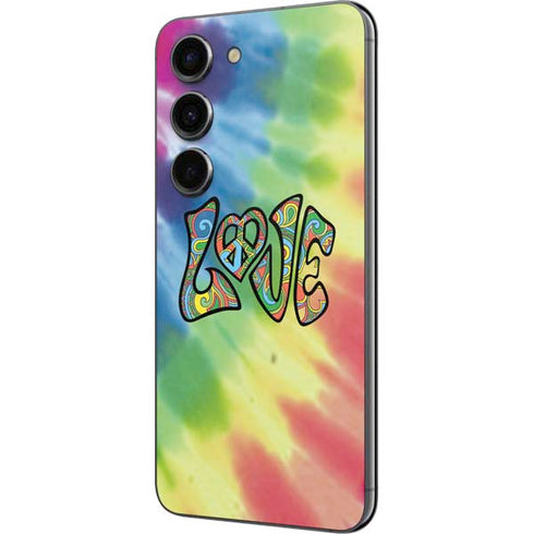 Liquid Blue Tie Dye Peace & Love Galaxy S23 Skin