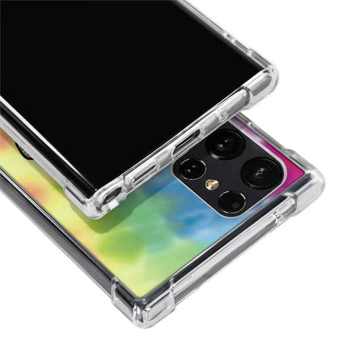 Liquid Blue Tie Dye Peace & Love Galaxy S24 Ultra Clear Case