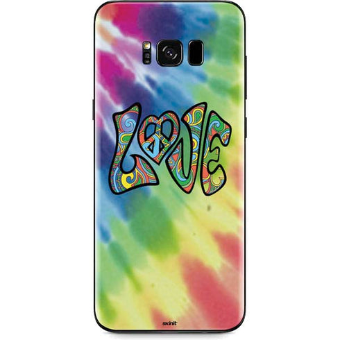 Liquid Blue Tie Dye Peace & Love Galaxy S8 Skin