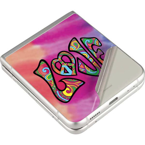Liquid Blue Tie Dye Peace & Love Galaxy Z Flip3 5G Skin