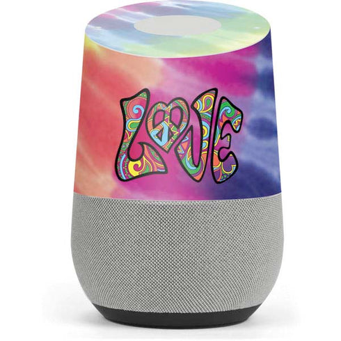 Liquid Blue Tie Dye Peace & Love Google Home Skin