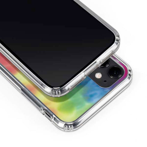 Liquid Blue Tie Dye Peace & Love iPhone 11 Clear Case