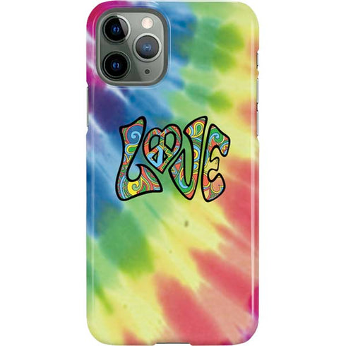 Liquid Blue Tie Dye Peace & Love iPhone 11 Pro Lite Case