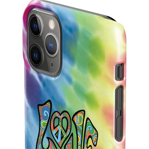 Liquid Blue Tie Dye Peace & Love iPhone 11 Pro Lite Case