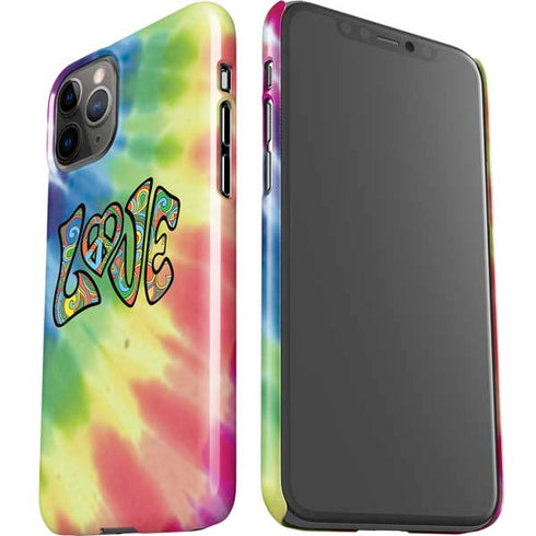 Liquid Blue Tie Dye Peace & Love iPhone 11 Pro Lite Case