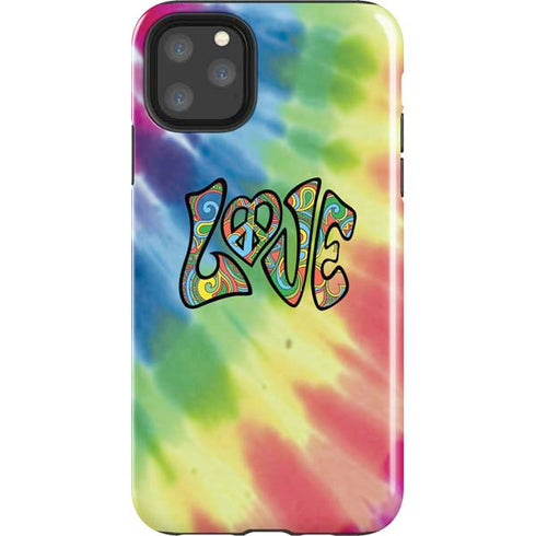 Liquid Blue Tie Dye Peace & Love iPhone 11 Pro Max Impact Case