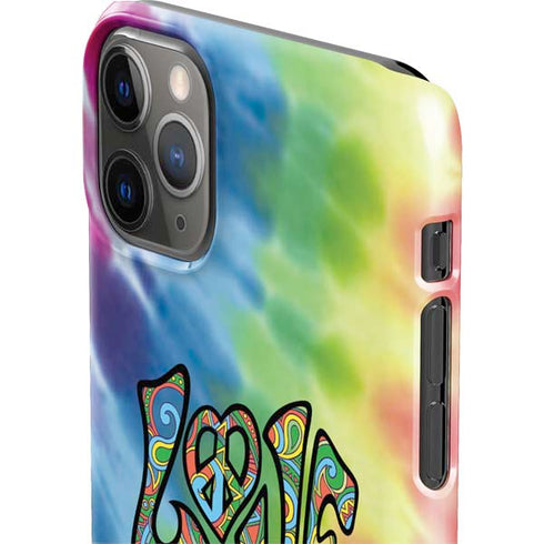 Liquid Blue Tie Dye Peace & Love iPhone 11 Pro Max Lite Case