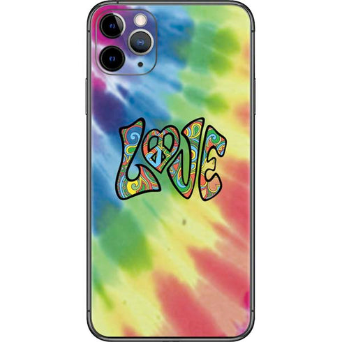 Liquid Blue Tie Dye Peace & Love iPhone 11 Pro Max Skin