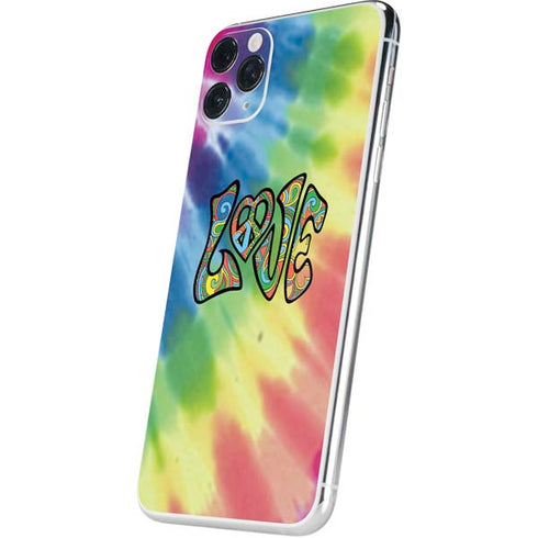 Liquid Blue Tie Dye Peace & Love iPhone 11 Pro Max Skin