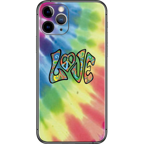 Liquid Blue Tie Dye Peace & Love iPhone 11 Pro Skin
