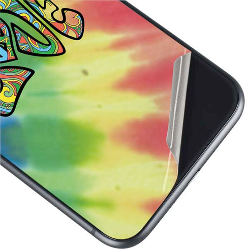 Liquid Blue Tie Dye Peace & Love iPhone 11 Skin