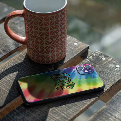 Liquid Blue Tie Dye Peace & Love iPhone 11 Skin