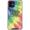 Liquid Blue Tie Dye Peace & Love iPhone 12 Mini Clear Case