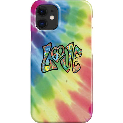 Liquid Blue Tie Dye Peace & Love iPhone 12 Mini Lite Case