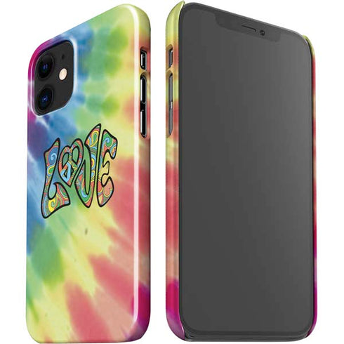 Liquid Blue Tie Dye Peace & Love iPhone 12 Mini Lite Case