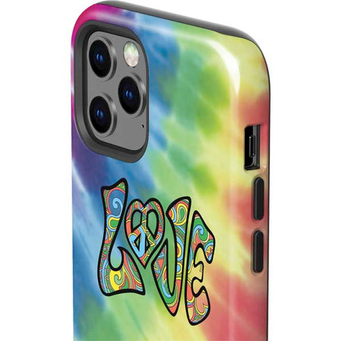 Liquid Blue Tie Dye Peace & Love iPhone 12 Pro Impact Case
