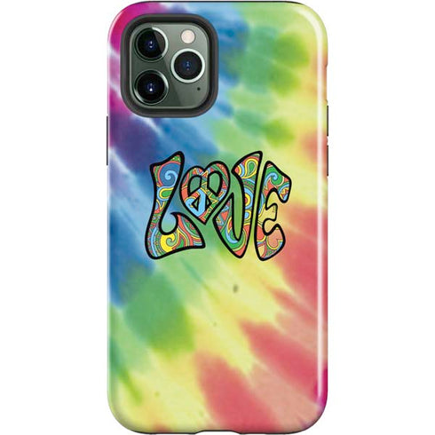 Liquid Blue Tie Dye Peace & Love iPhone 12 Pro Max Impact Case