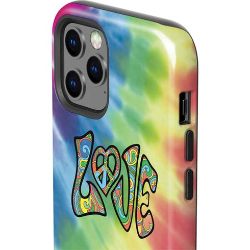 Liquid Blue Tie Dye Peace & Love iPhone 12 Pro Max Impact Case