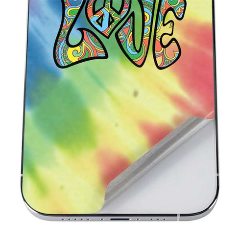 Liquid Blue Tie Dye Peace & Love iPhone 12 Pro Skin