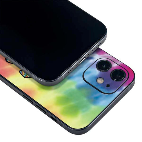 Liquid Blue Tie Dye Peace & Love iPhone 12 Skin