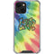 Liquid Blue Tie Dye Peace & Love iPhone 13 Mini Clear Case