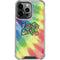 Liquid Blue Tie Dye Peace & Love iPhone 13 Pro Clear Case