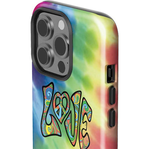 Liquid Blue Tie Dye Peace & Love iPhone 13 Pro Impact Case