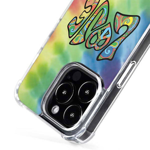 Liquid Blue Tie Dye Peace & Love iPhone 13 Pro MagSafe Case