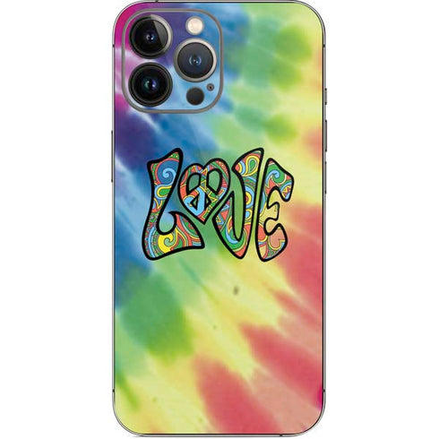 Liquid Blue Tie Dye Peace & Love iPhone 13 Pro Max Skin