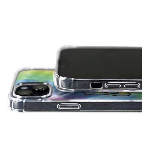 Liquid Blue Tie Dye Peace & Love iPhone 15 Plus MagSafe Case