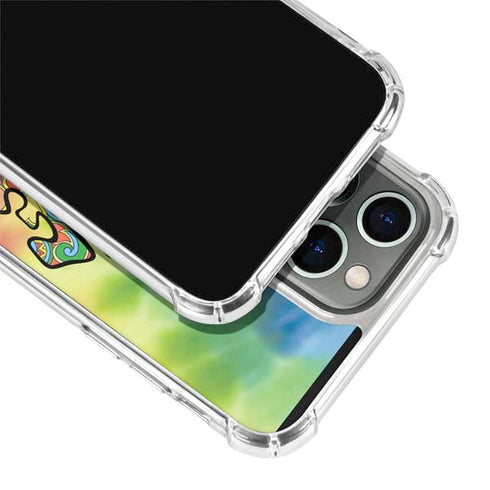 Liquid Blue Tie Dye Peace & Love iPhone 15 Pro Clear Case