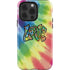 Liquid Blue Tie Dye Peace & Love iPhone 15 Pro Impact Case