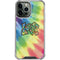 Liquid Blue Tie Dye Peace & Love iPhone 15 Pro Max Clear Case