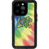 Liquid Blue Tie Dye Peace & Love iPhone 14 Pro Waterproof Case