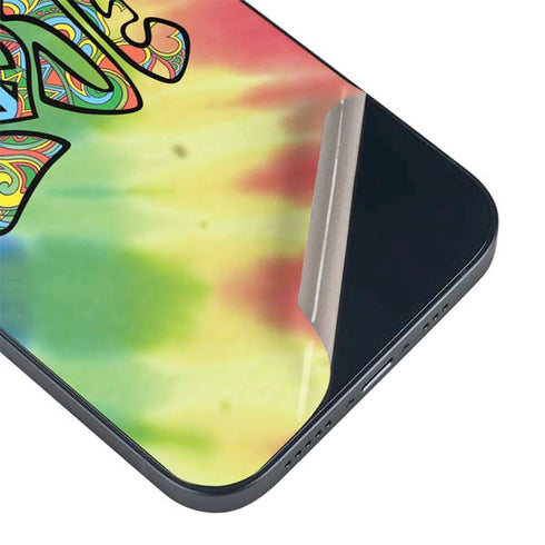 Liquid Blue Tie Dye Peace & Love iPhone 14 Skin