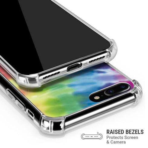 Liquid Blue Tie Dye Peace & Love iPhone 7/8 Plus Clear Case