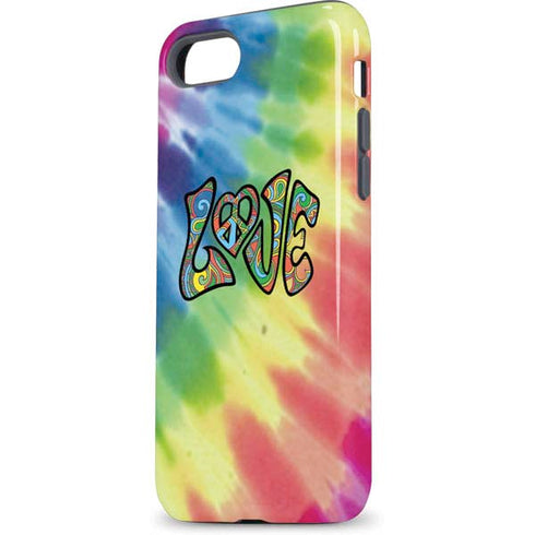 Liquid Blue Tie Dye Peace & Love iPhone 7 Pro Case