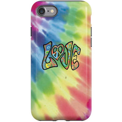 Liquid Blue Tie Dye Peace & Love iPhone SE (2nd & 3rd Gen) Pro Case