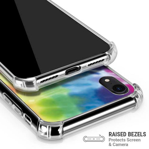Liquid Blue Tie Dye Peace & Love iPhone XR Clear Case