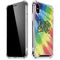 Liquid Blue Tie Dye Peace & Love iPhone XS Max Clear Case