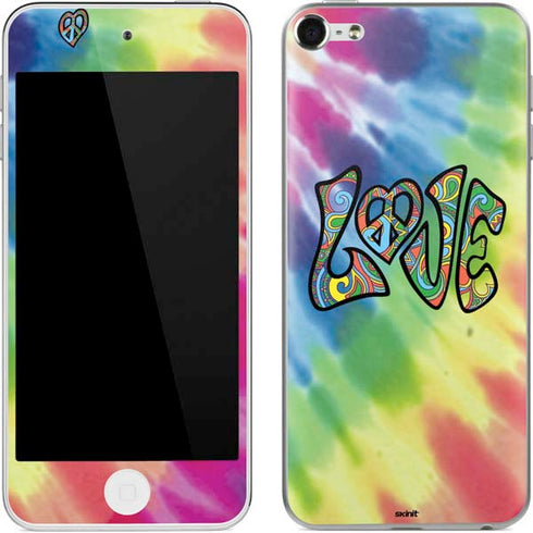 Liquid Blue Tie Dye Peace & Love Apple iPod Skin