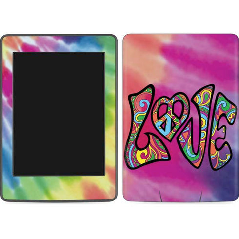 Liquid Blue Tie Dye Peace & Love Amazon Kindle Skin