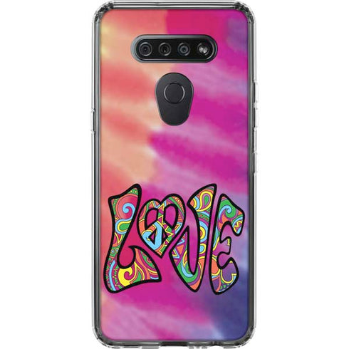 Liquid Blue Tie Dye Peace & Love LG K51/Q51 Clear Case