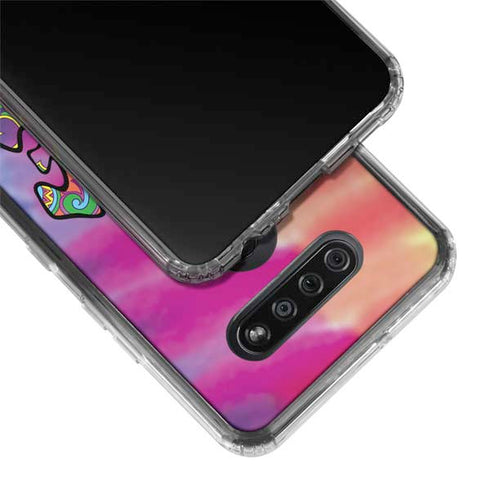 Liquid Blue Tie Dye Peace & Love LG K51/Q51 Clear Case