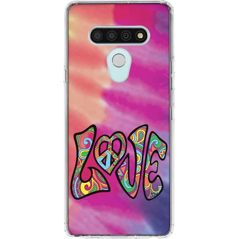 Liquid Blue Tie Dye Peace & Love LG Stylo 6 Clear Case