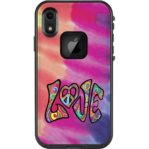 Liquid Blue Tie Dye Peace & Love LifeProof Fre iPhone Skin