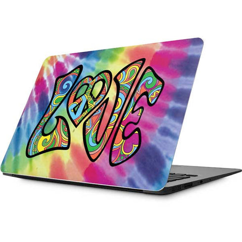 Liquid Blue Tie Dye Peace & Love Apple MacBook Skin